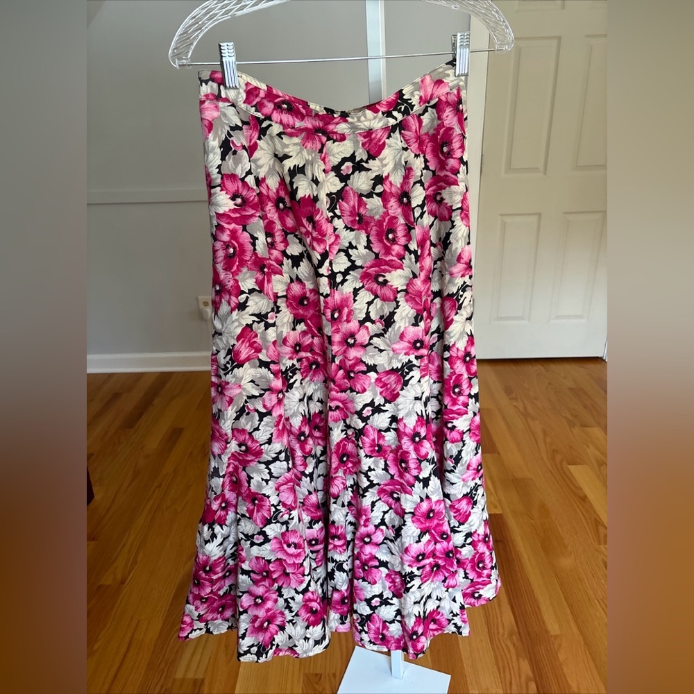 BALDANZA Idee Force Floral Pattern High Waist Full-Length Skirt Size 10 Vintage